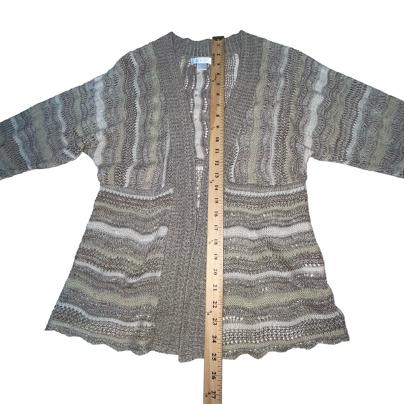 Christopher & Banks Lightweight Open Knit Tan Cardigan Sweater - Women’s Small - Picture 4 of 11